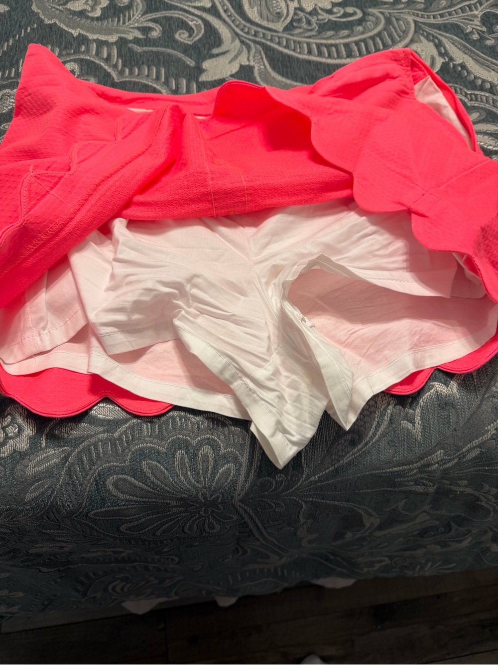 Lilly Pulitzer Pink Scalloped Skirted Shorts with White Liner